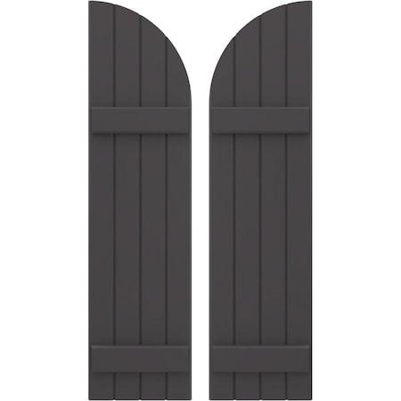 Ekena Millwork Americraft 4-Board (2 Batten) Wood Joined Board-n-Batten Shutters w/ Arch Top, ARW101BQ414X31SMH, PR ARW101BQ414X31SMH
